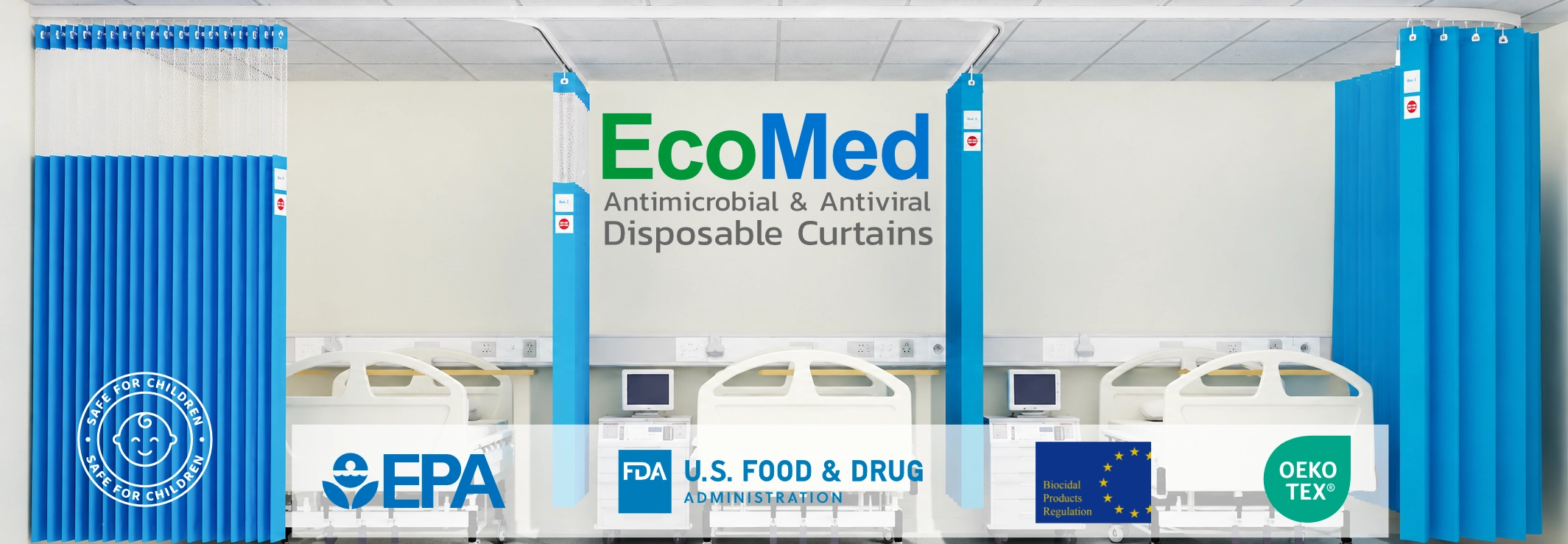 Ecomed Antimicrobial Disposable Curtains
