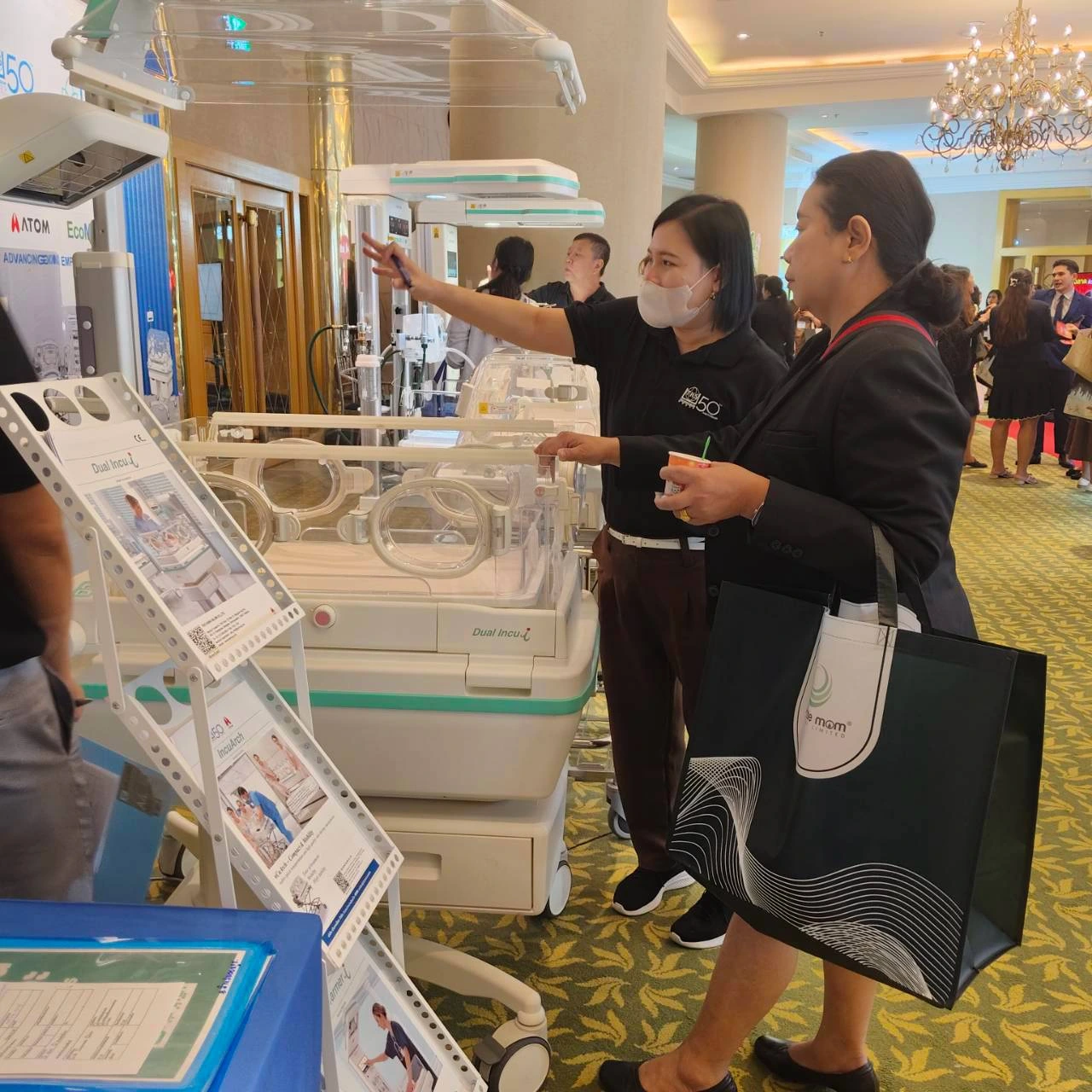 Visitor receiving product information